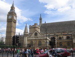 Big Ben is next to the Parliament buildings and House of Commons.